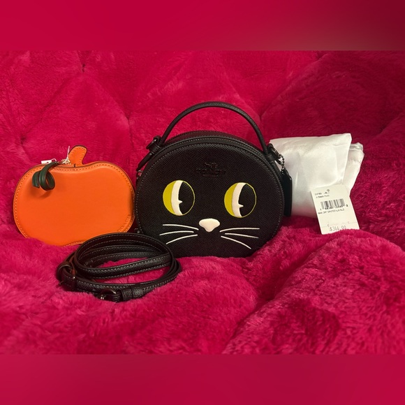 Coach Canteen Crossbody Bag with Halloween Cat and Pumpkin Pouch - Picture 1 of 6